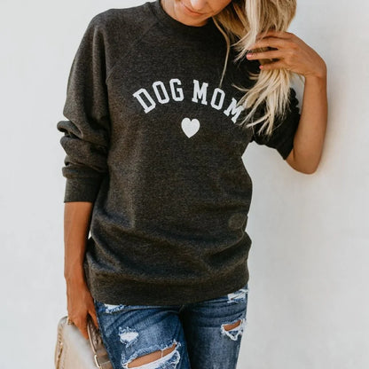 DOG MOM Print Sweatshirt